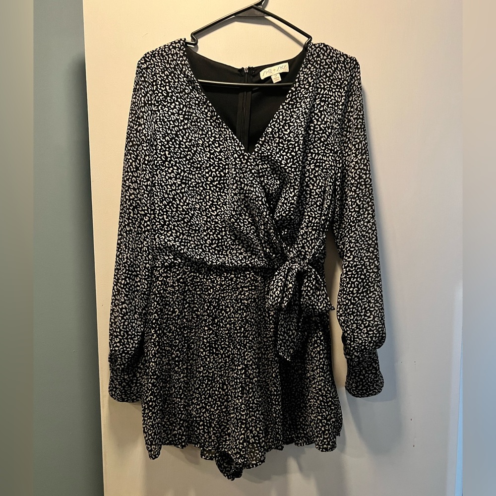 She + Sky Black and White Spec Romper